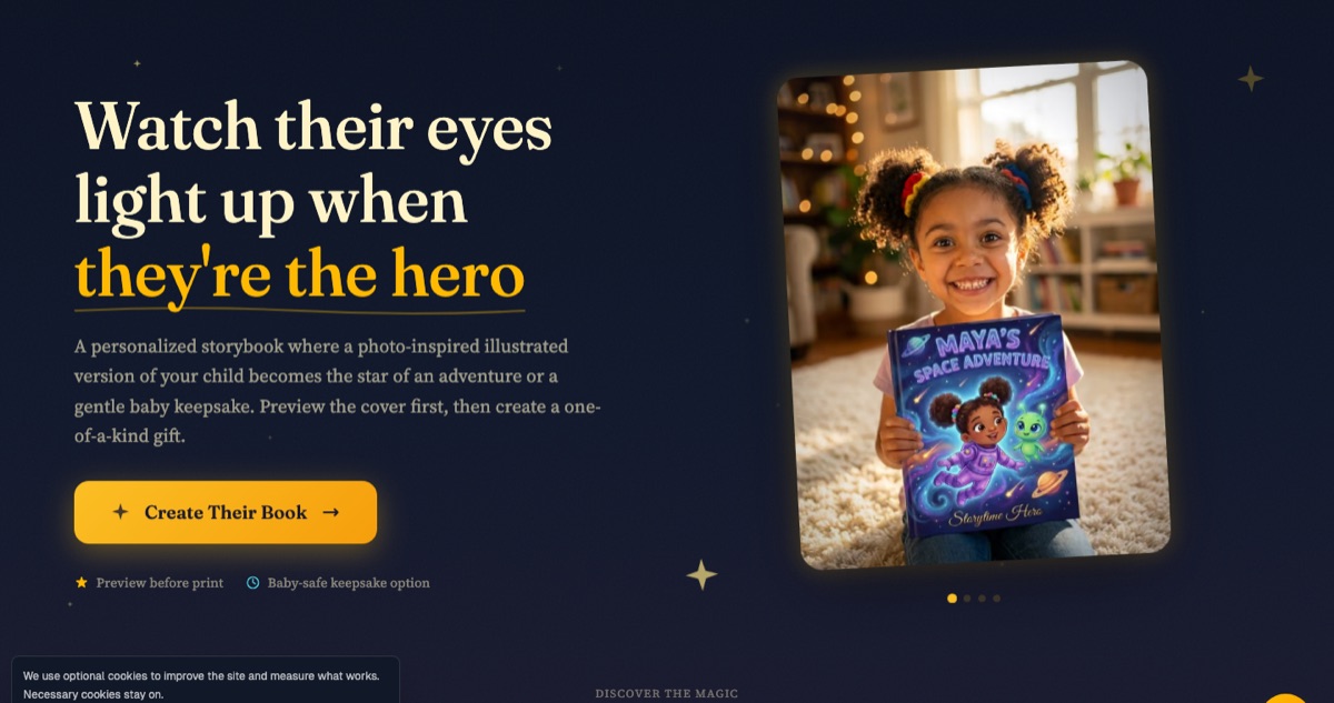 StorytimeHero landing page